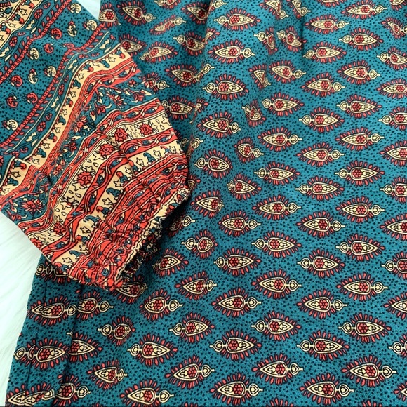 Lascana for Venus Boho Paisley Tunic Top with Fringe Tie Women Medium - Picture 3 of 11